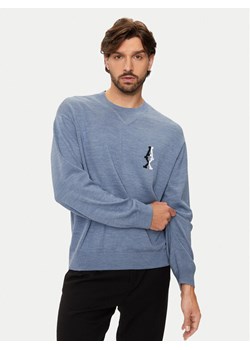 Armani Exchange Sweter 6DZM6H ZM5BZ 15DU Niebieski Regular Fit ze sklepu MODIVO w kategorii Swetry męskie - zdjęcie 183890112