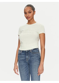 Guess T-Shirt W5GI04 J1314 Żółty Slim Fit - id: 0000304861376 - marki Guess - 183891011 Guess T-Shirt W5GI04 J1314 Żółty Slim Fit ze sklepu MODIVO w kategorii Bluzki damskie - zdjęcie 183891011