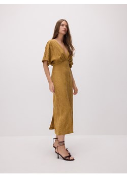 Reserved - Sukienka kimono z lyocellem - warm olive ze sklepu Reserved w kategorii Sukienki - zdjęcie 183891432