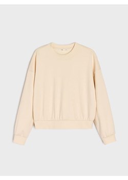 Sinsay - Gładka bluza z długim rękawem soft touch - kremowy ze sklepu Sinsay w kategorii Bluzy damskie - zdjęcie 183891981