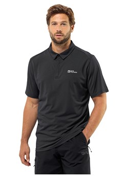 Jack Wolfskin Koszulka polo &quot;Delgami&quot; w kolorze czarnym ze sklepu Limango Polska w kategorii T-shirty męskie - zdjęcie 183892844