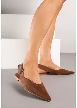 Jasnobrązowe Sandały Vices Typu Slingback z Wkładką ze Skóry Naturalnej Rallora ze sklepu renee.pl w kategorii Balerinki - zdjęcie 183897114