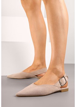 Ciemnobeżowe Sandały Vices Typu Slingback z Wkładką ze Skóry Naturalnej Rallora ze sklepu renee.pl w kategorii Balerinki - zdjęcie 183897120