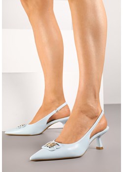 Niebieskie Sandały Vices na Kaczuszce Typu Slingback Ozdobione Metaliczną Aplikacją Lilarunea ze sklepu renee.pl w kategorii Czółenka - zdjęcie 183897222