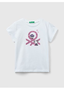 Benetton Koszulka w kolorze białym ze sklepu Limango Polska w kategorii Bluzki dziewczęce - zdjęcie 183901194