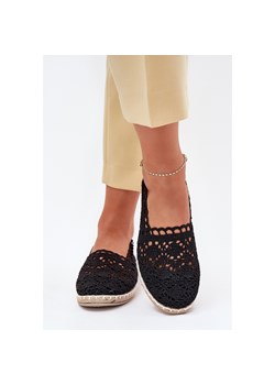 Boto Koronkowe Espadryle Damskie Czarne Adelira ze sklepu ButyModne.pl w kategorii Espadryle damskie - zdjęcie 183903730