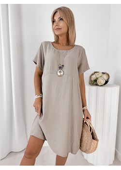 sukienka tanira ciemnobeżowa one size ze sklepu UBRA w kategorii Sukienki - zdjęcie 183905962