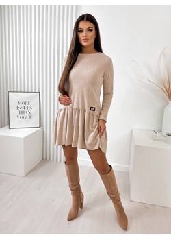 sukienka latias beżowa one size ze sklepu UBRA w kategorii Sukienki - zdjęcie 183905983