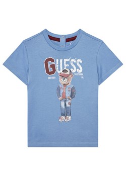 Guess T-Shirt N5YI22 K8HM4 Niebieski Regular Fit ze sklepu MODIVO w kategorii Kaftaniki i bluzki - zdjęcie 183907663