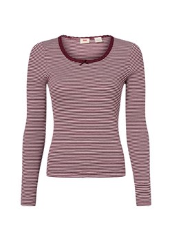 Levi's Damska koszulka z długim rękawem Kobiety Bawełna bordowy w paski ze sklepu vangraaf w kategorii Bluzki damskie - zdjęcie 183909484