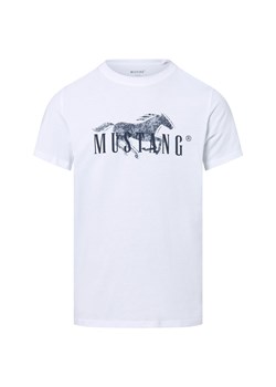 Mustang Koszulka męska - Austin Mężczyźni Bawełna biały nadruk ze sklepu vangraaf w kategorii T-shirty męskie - zdjęcie 183909494