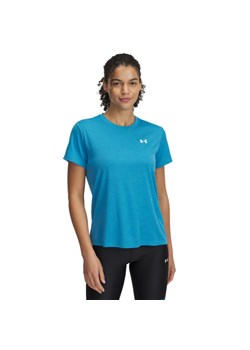 Damska koszulka treningowa Under Armour Tech Textured SSC - niebieska ze sklepu Sportstylestory.com w kategorii Bluzki damskie - zdjęcie 183911970