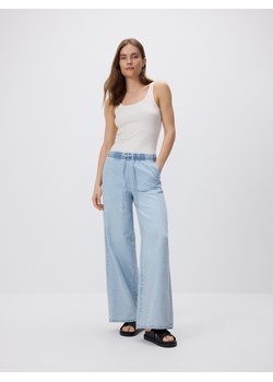 Reserved - Jeansy wide leg ze sznurkiem - niebieski ze sklepu Reserved w kategorii Jeansy damskie - zdjęcie 183912610