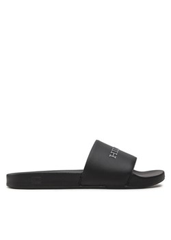 Klapki Tommy Hilfiger Hilfiger Raised Pool Slide FM0FM05022 Czarny ze sklepu eobuwie.pl w kategorii Klapki męskie - zdjęcie 183913594