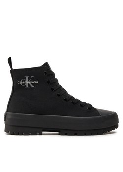 Trampki Calvin Klein Jeans Lugged Hybrid Laceup Mid Ml Mtr YW0YW01519 Czarny ze sklepu eobuwie.pl w kategorii Trampki damskie - zdjęcie 183916861