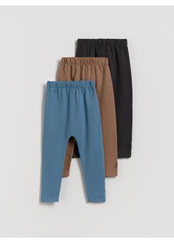 Reserved - Bawełniane legginsy 3 pack - jasnoniebieski ze sklepu Reserved w kategorii Spodnie chłopięce - zdjęcie 183919572