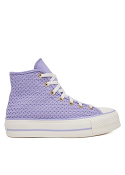 Trampki Converse Chuck Taylor All Star Lift Platform Knit Kadın Mor A13644C Fioletowy ze sklepu eobuwie.pl w kategorii Trampki damskie - zdjęcie 183920921