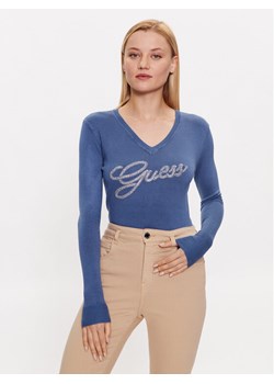 Guess Sweter W3YR21 Z2NQ2 Niebieski Slim Fit ze sklepu MODIVO w kategorii Swetry damskie - zdjęcie 183921701