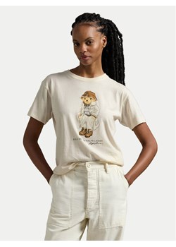 Polo Ralph Lauren T-Shirt 211947961001 Écru Regular Fit ze sklepu MODIVO w kategorii Bluzki damskie - zdjęcie 183921722
