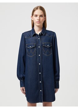 WRANGLER DAMSKA SUKIENKA JEANSOWA WRANGLER BALLOONSLEEVE SHIRT DRESS RINSE 112350339 ze sklepu YouNeedit.pl w kategorii Sukienki - zdjęcie 183923062