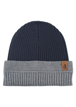 Jesienno-Zimowa Czapka (beanie) – Alties - Granatowa z Popielem CPAALTSbeanie15granPOP ze sklepu JegoSzafa.pl w kategorii Czapki zimowe męskie - zdjęcie 183923584