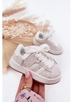 Dziecięce  Buty Sportowe Sneakersy Serduszka Białe Mirelle ze sklepu ZAZOO w kategorii Trampki dziecięce - zdjęcie 183923841