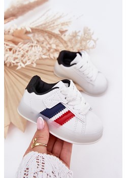 Dziecięce Buty Sportowe Sneakersy Świecąca Podeszwa Biało-Czarne Arielle ze sklepu ZAZOO w kategorii Trampki dziecięce - zdjęcie 183923870
