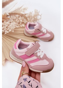 Buty Sportowe Sneakersy Dziecięce Rzep Różowe Viona ze sklepu ZAZOO w kategorii Buty sportowe dziecięce - zdjęcie 183923874