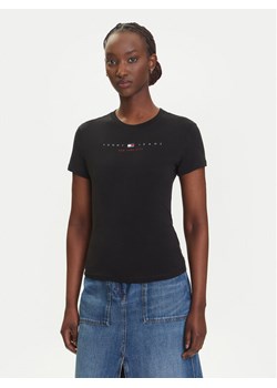 Tommy Jeans T-Shirt Linear DW0DW21422 Czarny Slim Fit ze sklepu MODIVO w kategorii Bluzki damskie - zdjęcie 183924850