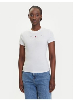 Tommy Jeans T-Shirt Linear DW0DW21422 Écru Slim Fit ze sklepu MODIVO w kategorii Bluzki damskie - zdjęcie 183924921
