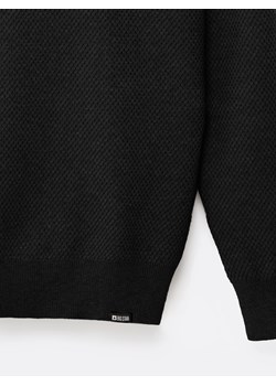 Sweter męski o teksturalnym splocie bawełniany czarny Reylon 906 ze sklepu Big Star w kategorii Swetry męskie - zdjęcie 183929572