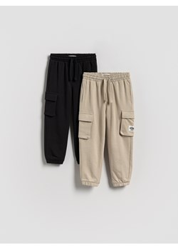 Reserved - Bawełniane joggery cargo 2 pack - ciemnoszary ze sklepu Reserved w kategorii Spodnie chłopięce - zdjęcie 183929751