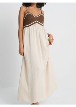 Sinsay - Maxi sukienka na ramiączkach w stylu boho - kremowy - id: 917AL-02X - marki Sinsay - 183931503 Sinsay - Maxi sukienka na ramiączkach w stylu boho - kremowy ze sklepu Sinsay w kategorii Sukienki - zdjęcie 183931503