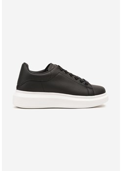 Czarno-Białe Płaskie Klasyczne Buty Sportowe Sneakersy ze Sznurowaniem Sanesta ze sklepu born2be.pl w kategorii Buty sportowe męskie - zdjęcie 183931763