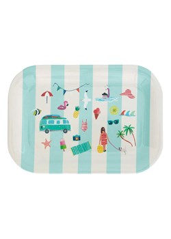 Overbeck and Friends Talerz &quot;Beach Life&quot; w kolorze miętowo-białym do serwowania - 20,5 x 14,5 cm ze sklepu Limango Polska w kategorii Talerze - zdjęcie 183931954