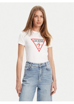 Guess Jeans T-Shirt W4YI04 J1314 Biały Regular Fit ze sklepu MODIVO w kategorii Bluzki damskie - zdjęcie 183932153