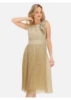 Elegancka żółta sukienka koktajlowa midi L'AF Rianna ze sklepu Eye For Fashion w kategorii Sukienki - zdjęcie 183933603