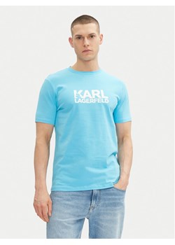 KARL LAGERFELD T-Shirt 755087 552235 Błękitny Regular Fit ze sklepu MODIVO w kategorii T-shirty męskie - zdjęcie 183937934