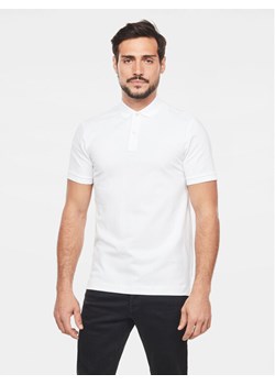G-Star Raw Polo Dunda D11595-5864 Biały Regular Fit ze sklepu MODIVO w kategorii T-shirty męskie - zdjęcie 183937953