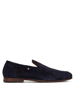 Tommy Hilfiger Półbuty Hilfiger Flexible Suede Loafer FM0FM05496 Granatowy ze sklepu MODIVO w kategorii Mokasyny męskie - zdjęcie 183938164