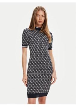 Guess Sukienka dzianinowa W3YK39 Z37K0 Granatowy Regular Fit ze sklepu MODIVO w kategorii Sukienki - zdjęcie 183938192