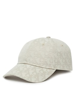 Czapka z daszkiem Calvin Klein Aop 6 Panel Baseball Cap LV04K5058G Beżowy ze sklepu eobuwie.pl w kategorii Czapki z daszkiem damskie - zdjęcie 183940774