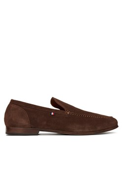 Tommy Hilfiger Półbuty Hilfiger Flexible Suede Loafer FM0FM05496 Brązowy ze sklepu MODIVO w kategorii Mokasyny męskie - zdjęcie 183941522