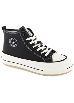 Trampki damskie na platformie delikatnie ocieplone czarne Big Star OO274062 ze sklepu ButyModne.pl w kategorii Trampki damskie - zdjęcie 183943993
