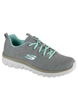 Buty Skechers Twisted Fortune 12614-GYMN szare ze sklepu ButyModne.pl w kategorii Buty sportowe damskie - zdjęcie 183944171