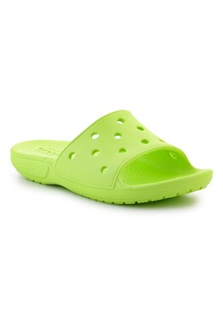 Klapki Crocs Classic Slide K 206396-3UH zielone ze sklepu ButyModne.pl w kategorii Klapki dziecięce - zdjęcie 183944204