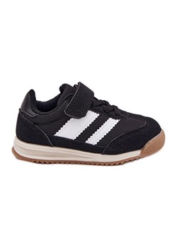 Dziecięce Sneakersy Buty Sportowe Na Rzep Czarne ze sklepu ButyModne.pl w kategorii Buty sportowe dziecięce - zdjęcie 183944474