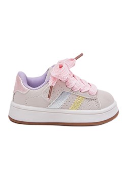 Buty Sportowe Sneakersy Dziecięce Na Rzep Multikolor beżowy ze sklepu ButyModne.pl w kategorii Trampki dziecięce - zdjęcie 183944484