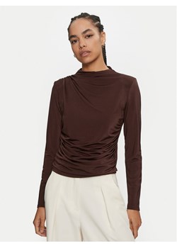 ACCESS FASHION Bluzka 44-2035-310 Brązowy Slim Fit ze sklepu MODIVO w kategorii Bluzki damskie - zdjęcie 183944874