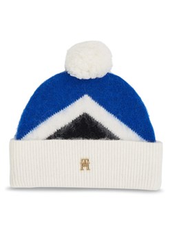 Tommy Hilfiger Czapka Th Evening Pompom Beanie Argyle AW0AW15305 Niebieski ze sklepu MODIVO w kategorii Czapki zimowe damskie - zdjęcie 183944884